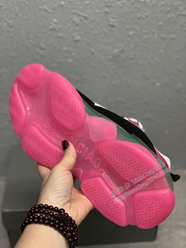 Balenciaga經典款男女鞋 巴黎世家頂級版本Triple S厚底氣墊大底LOGO老爹鞋 Balenciaga情侶款老爹鞋  hdbl1273